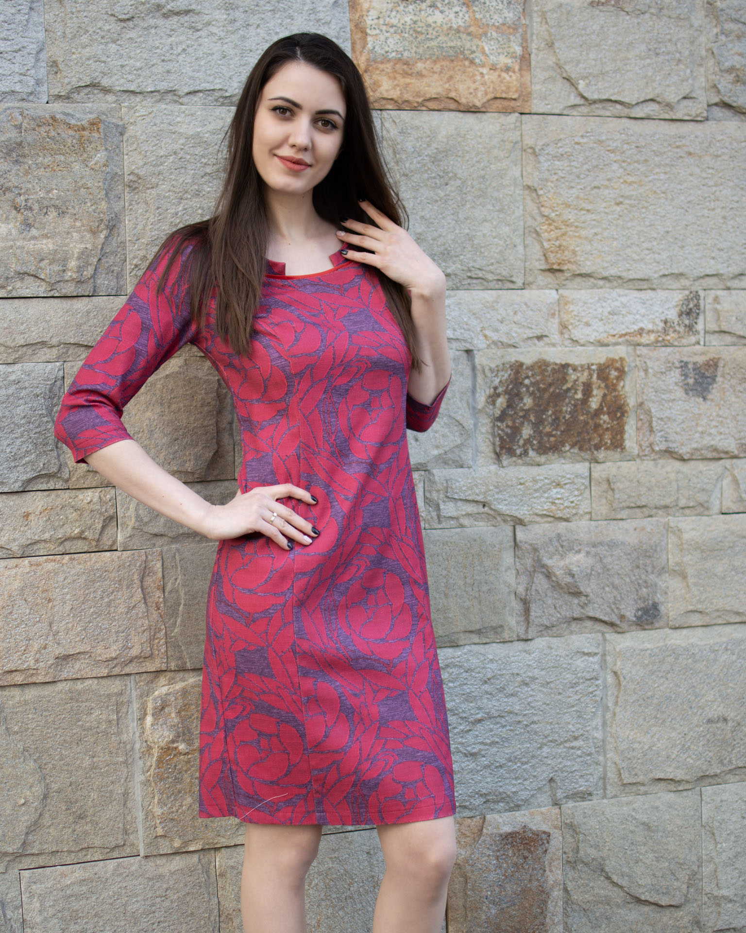 ПАМУЧНА РОКЛЯ С ЩАМПА