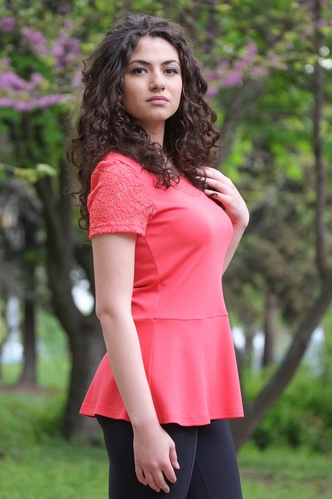 Pink Blouse With Lace