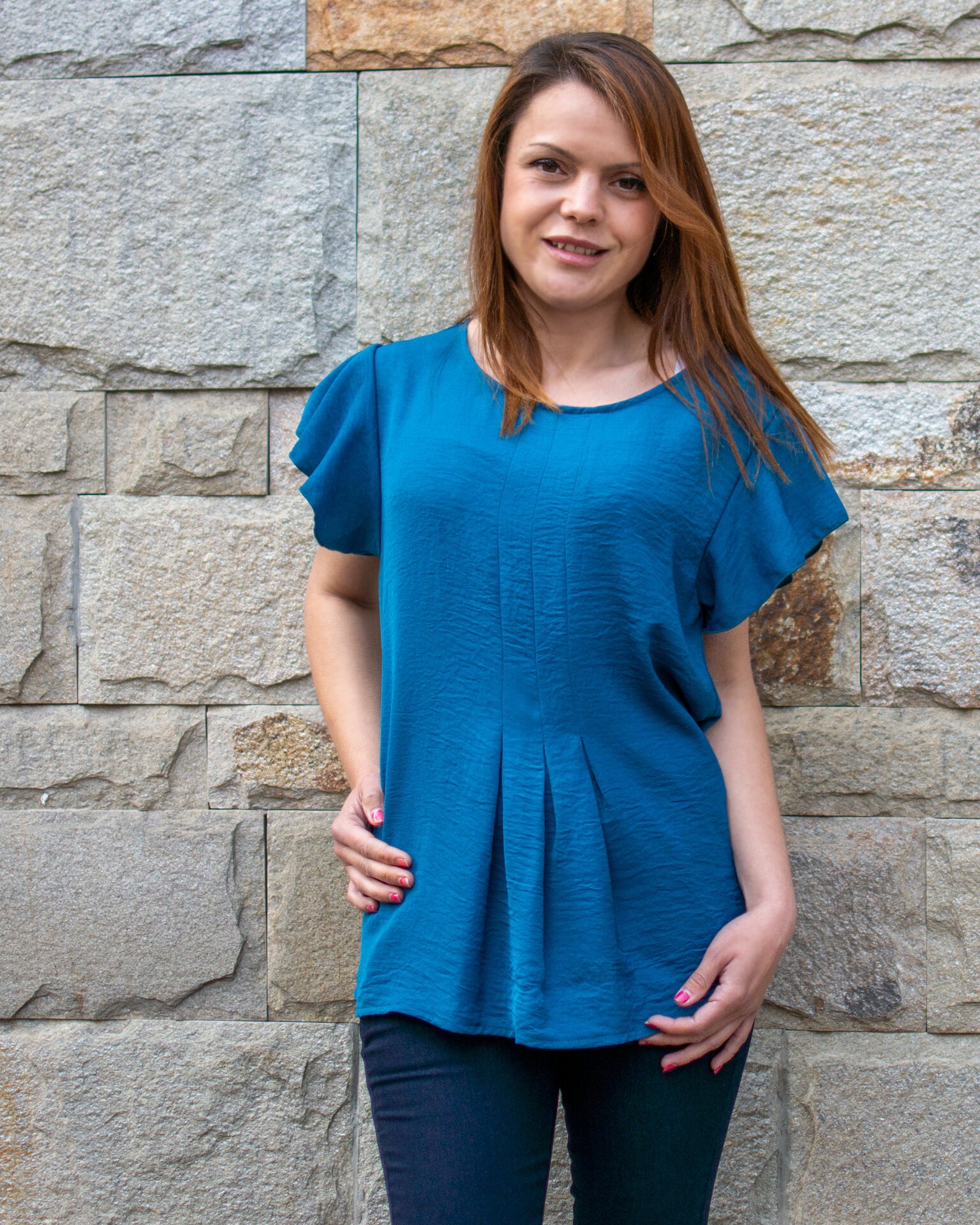 Blue Blouse With Plates Blue Blouse With Plates