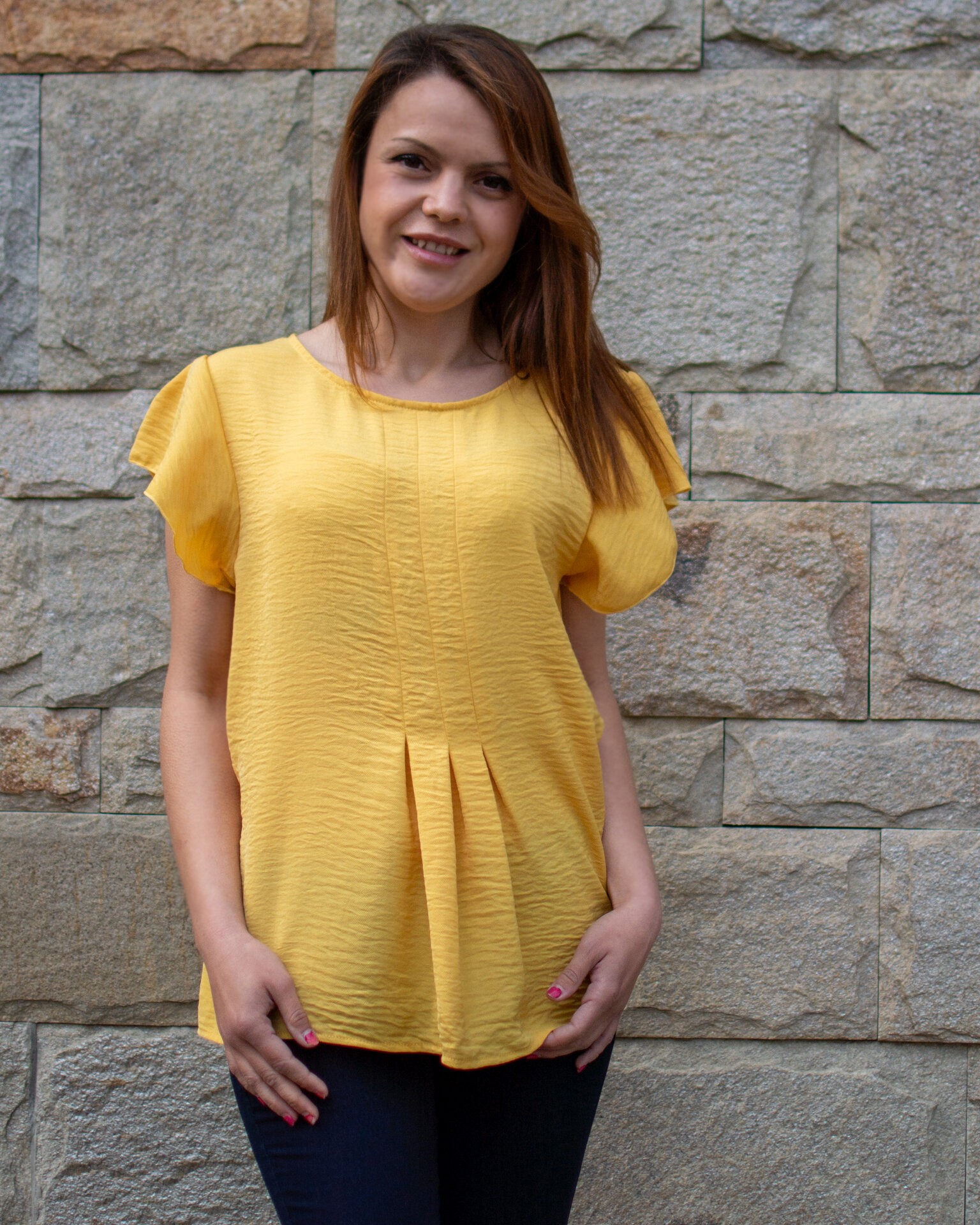 Light Yellow Blouse With Short Sleeves Light Yellow Blouse With Short Sleeves