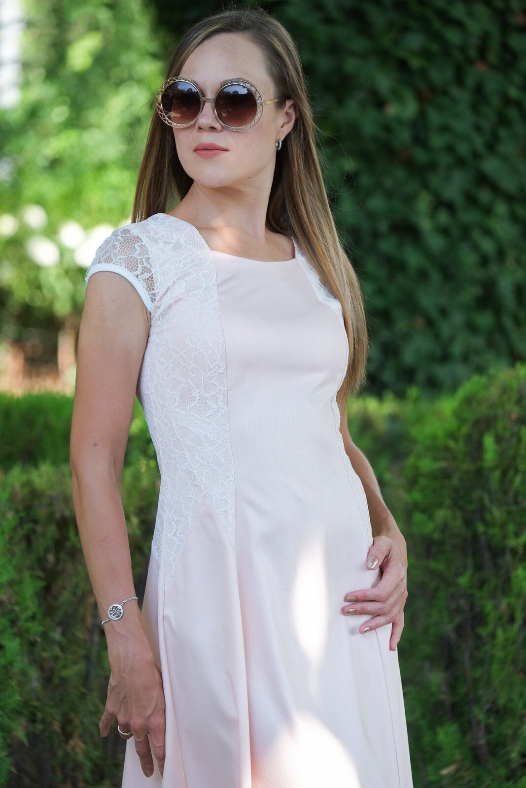 Viscose Summer Dress With Lace