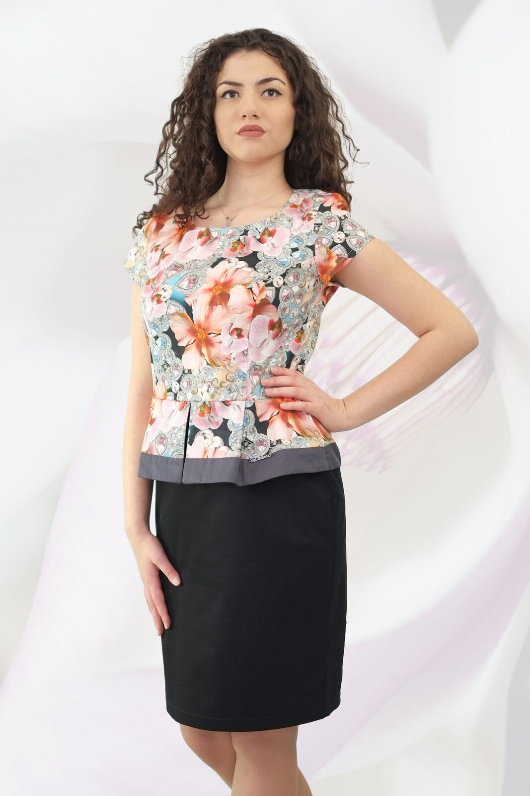 Dress With Plaits 9736134-Copy Colourful Dress With Plaits