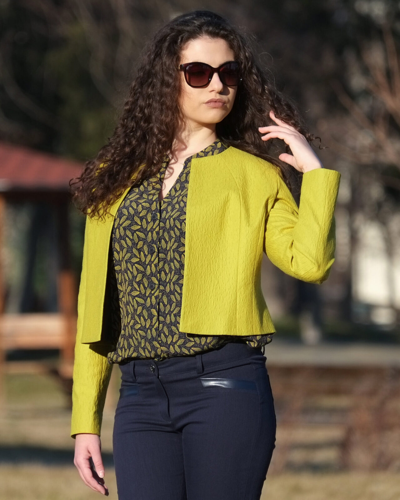 Jacquard Lime Blazer