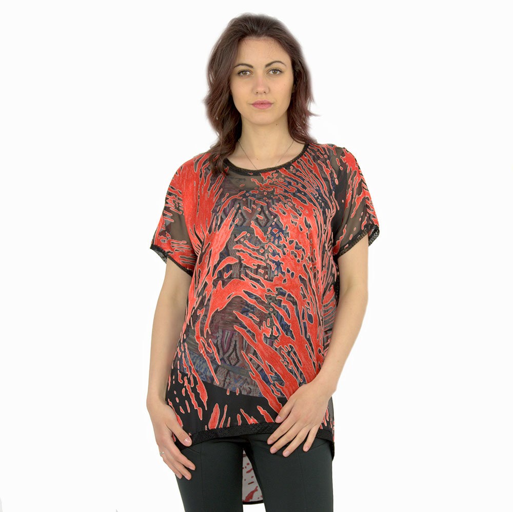 Tunic In Black And Red