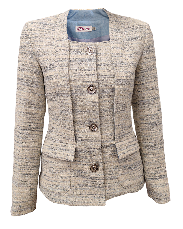 ЕЛЕГАНТНО ДАМСКО САКО МЕЛАНЖИРАНО БУКЛЕ ЕЛЕГАНТНО ДАМСКО САКО МЕЛАНЖИРАНО БУКЛЕ