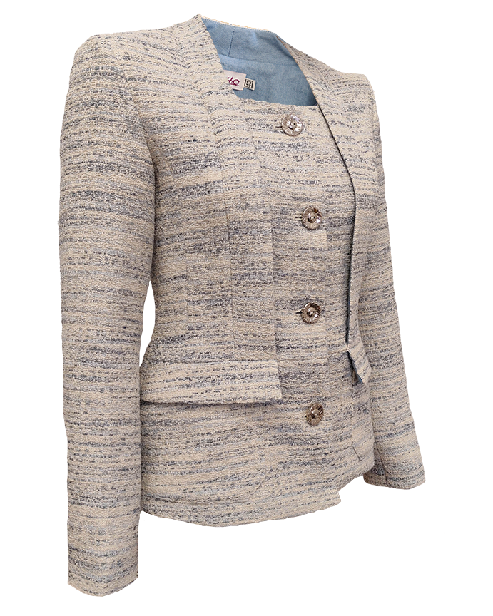 ЕЛЕГАНТНО ДАМСКО САКО МЕЛАНЖИРАНО БУКЛЕ ЕЛЕГАНТНО ДАМСКО САКО МЕЛАНЖИРАНО БУКЛЕ