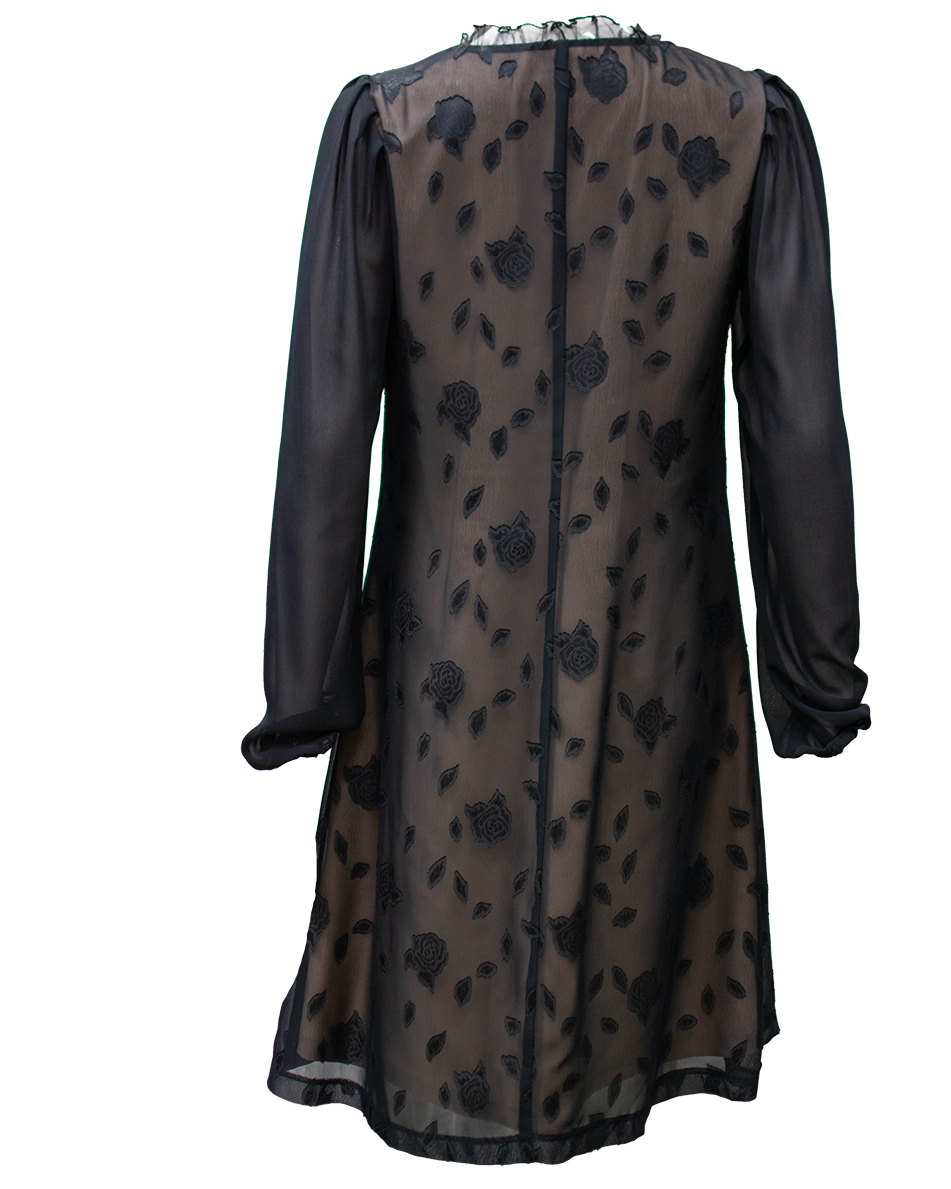 ДАМСКa ШИФОНЕНА РОКЛЯ С КЪДРИЧКИ В ЧЕРНО ДАМСКa ШИФОНЕНА РОКЛЯ С КЪДРИЧКИ В ЧЕРНО