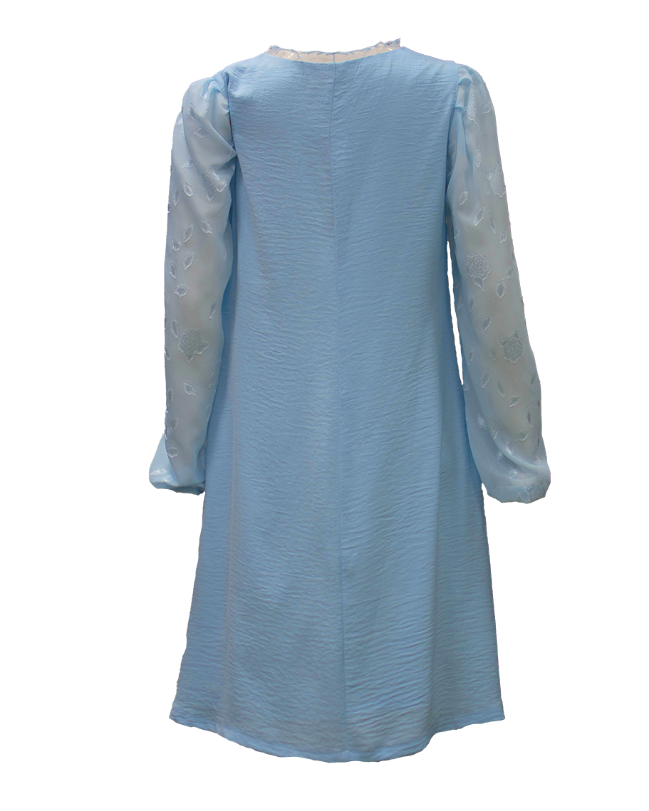 ДАМСКa ШИФОНЕНА РОКЛЯ С КЪДРИЧКИ В СВЕТЛo СИНЬО ДАМСКa ШИФОНЕНА РОКЛЯ С КЪДРИЧКИ В СВЕТЛo СИНЬО