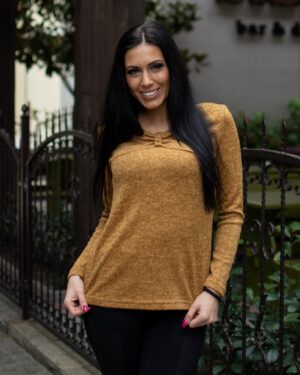 БЛУЗА С НАБОР В ЛЕШНИКОВО КАФЯВО