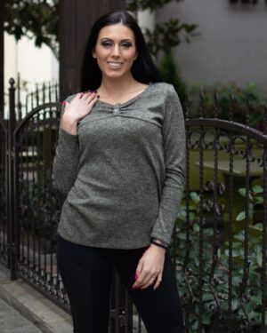 БЛУЗА С НАБОР В ЛЕШНИКОВО КАФЯВО