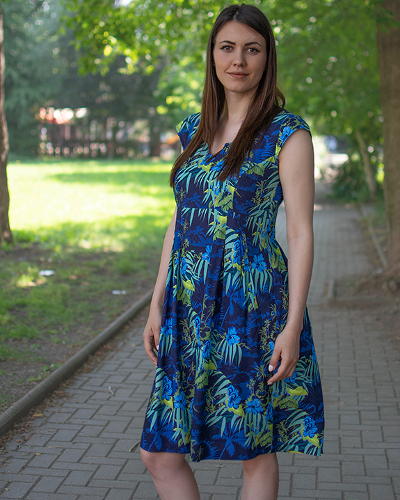 ДАМСКА ЛЕНЕНА РОКЛЯ С ФЛОРАЛНА ЩАМПА ДАМСКА ЛЕНЕНА РОКЛЯ С ФЛОРАЛНА ЩАМПА