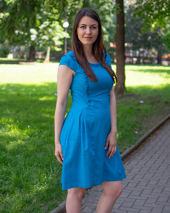 ДАМСКА ЛЕНЕНА РОКЛЯ В СИН ЦВЯТ ДАМСКА ЛЕНЕНА РОКЛЯ В СИН ЦВЯТ