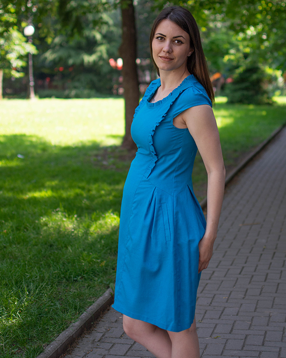 ДАМСКА ЛЕНЕНА РОКЛЯ В СИН ЦВЯТ ДАМСКА ЛЕНЕНА РОКЛЯ В СИН ЦВЯТ