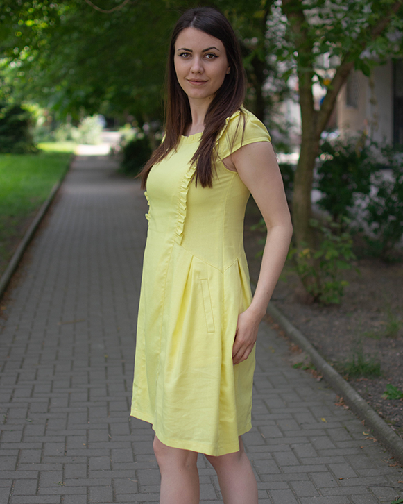 ДАМСКА ЛЕНЕНА РОКЛЯ В ЖЪЛТ ЦВЯТ ДАМСКА ЛЕНЕНА РОКЛЯ В ЖЪЛТ ЦВЯТ