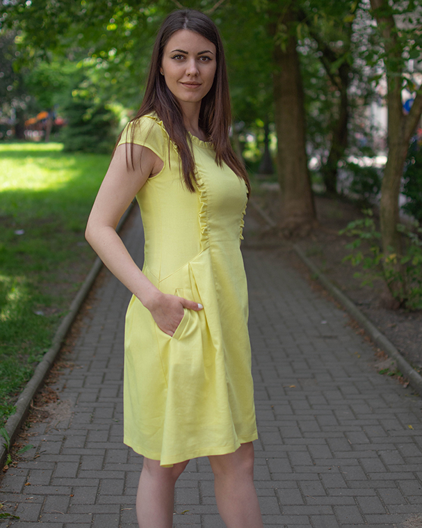 ДАМСКА ЛЕНЕНА РОКЛЯ В ЖЪЛТ ЦВЯТ ДАМСКА ЛЕНЕНА РОКЛЯ В ЖЪЛТ ЦВЯТ