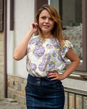 БЛУЗА С ЩАМПА РОЗОВА