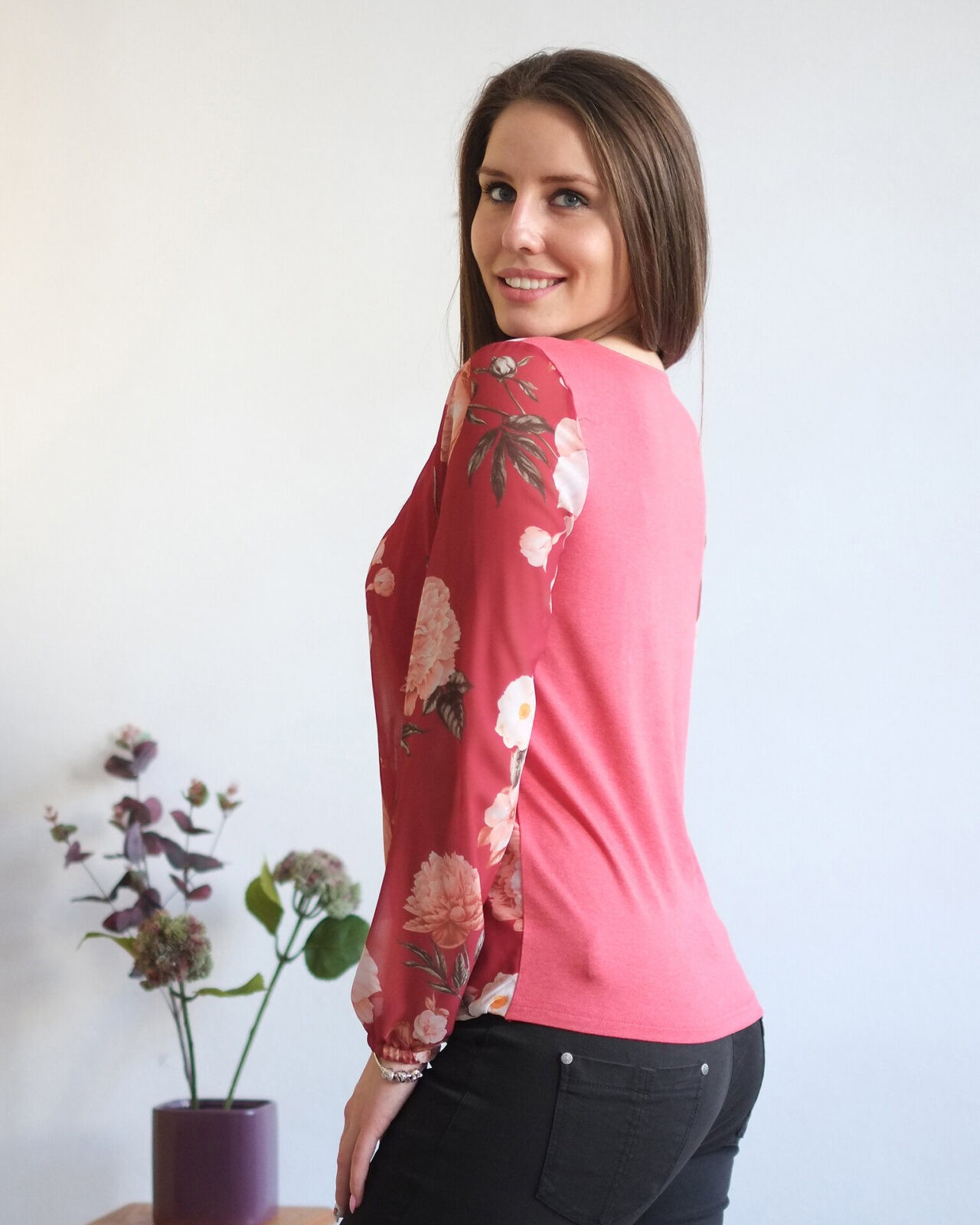 БЛУЗА ТРИКО С ШИФОН БЛУЗА ТРИКО С ШИФОН