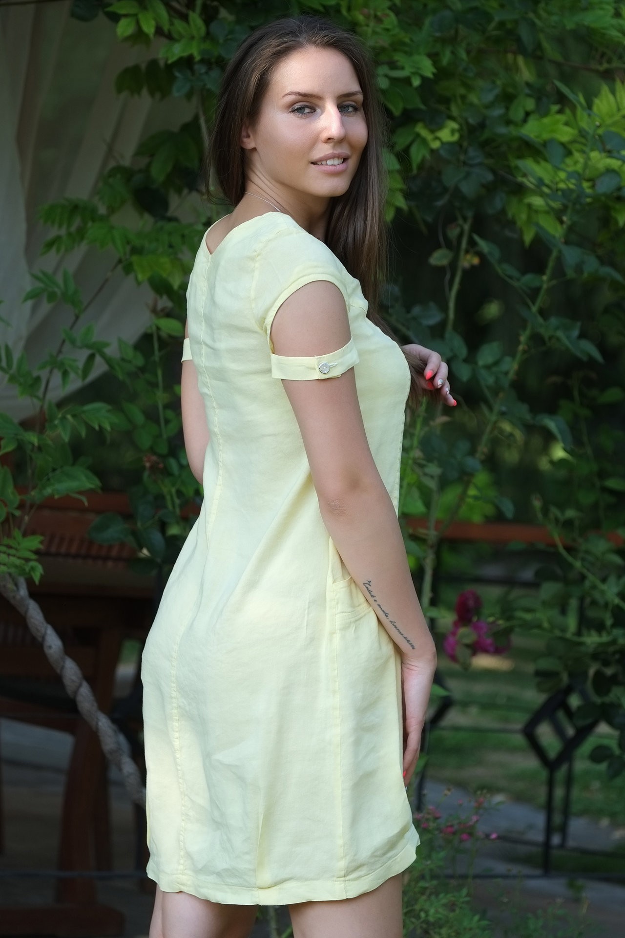 ЛЕНЕНА РОКЛЯ РОЗОВА ЛЕНЕНА РОКЛЯ РОЗОВА