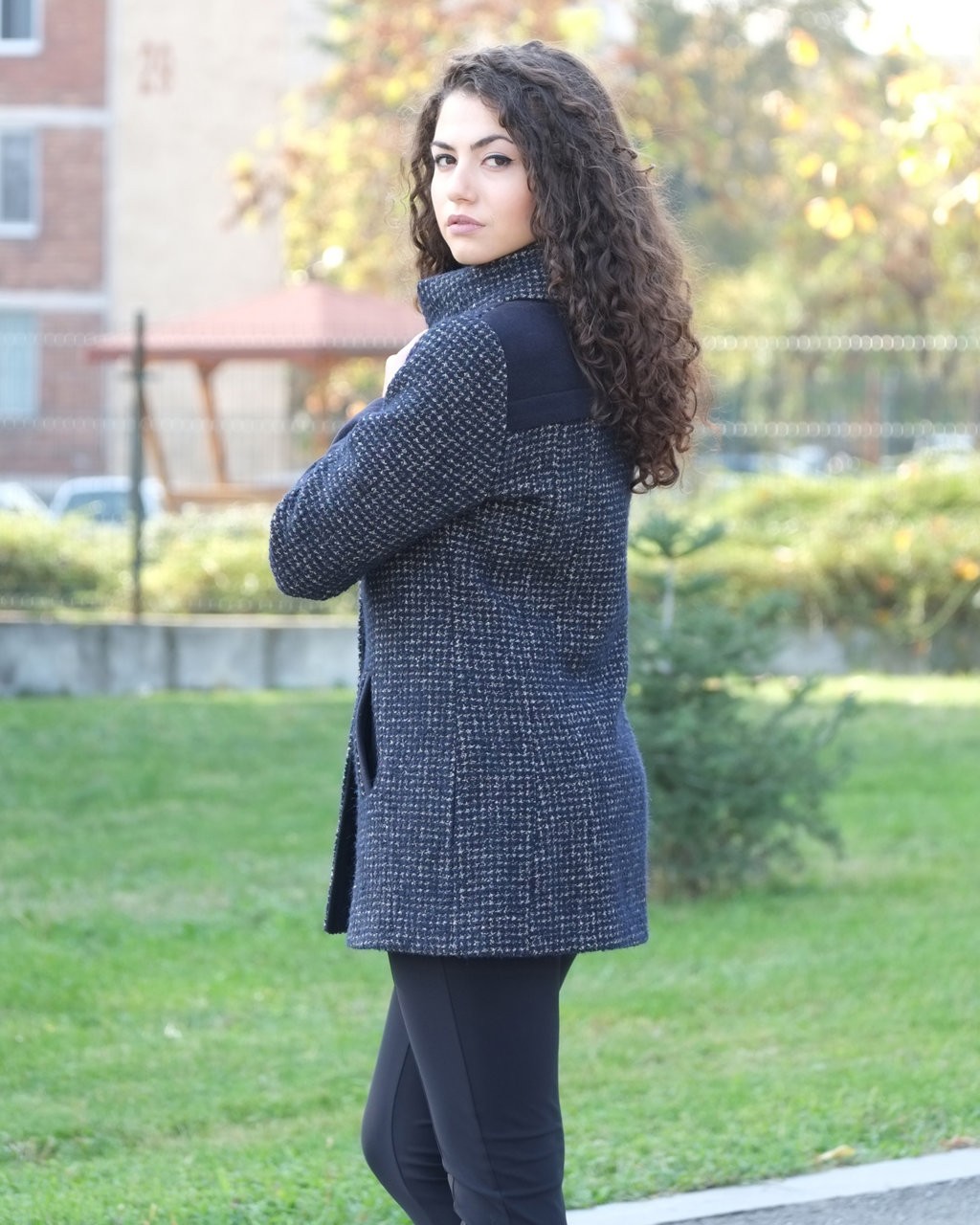 ПАЛТО СИНЬО МЕЛАНЖ ПАЛТО СИНЬО МЕЛАНЖ