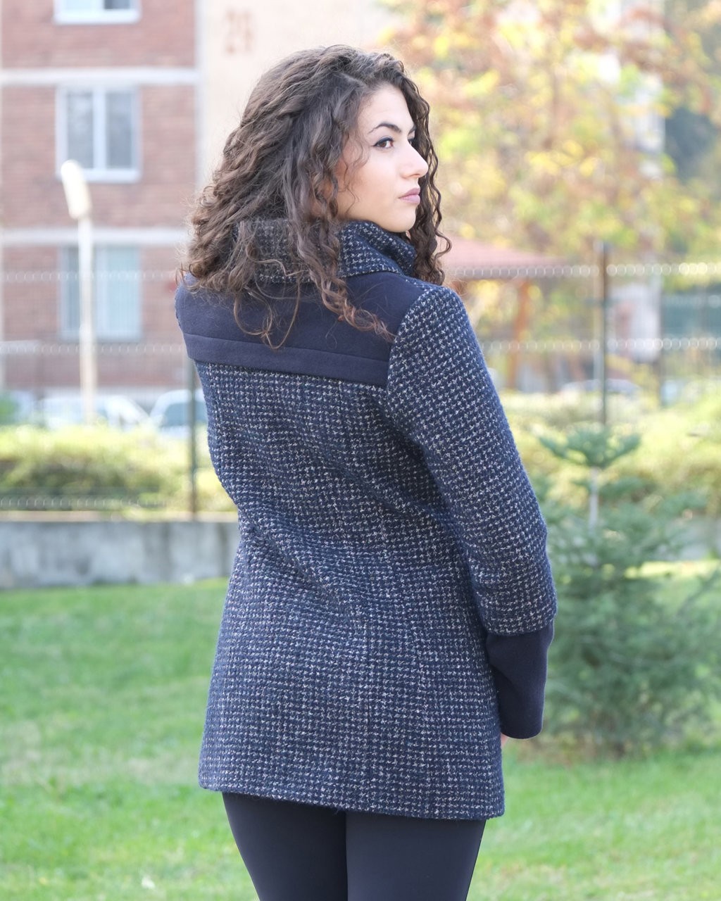 ПАЛТО СИНЬО МЕЛАНЖ ПАЛТО СИНЬО МЕЛАНЖ