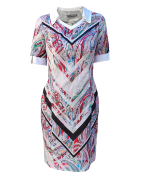 ЕЛЕГАНТНА ДАМСКА РОКЛЯ С ЦВЕТЕН ПРИНТ