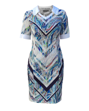 ЕЛЕГАНТНА ДАМСКА РОКЛЯ С ЦВЕТЕН ПРИНТ