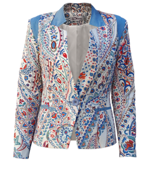 ДАМСКО САКО ЛЕН С ЕФЕКТЕН ПРИНТ