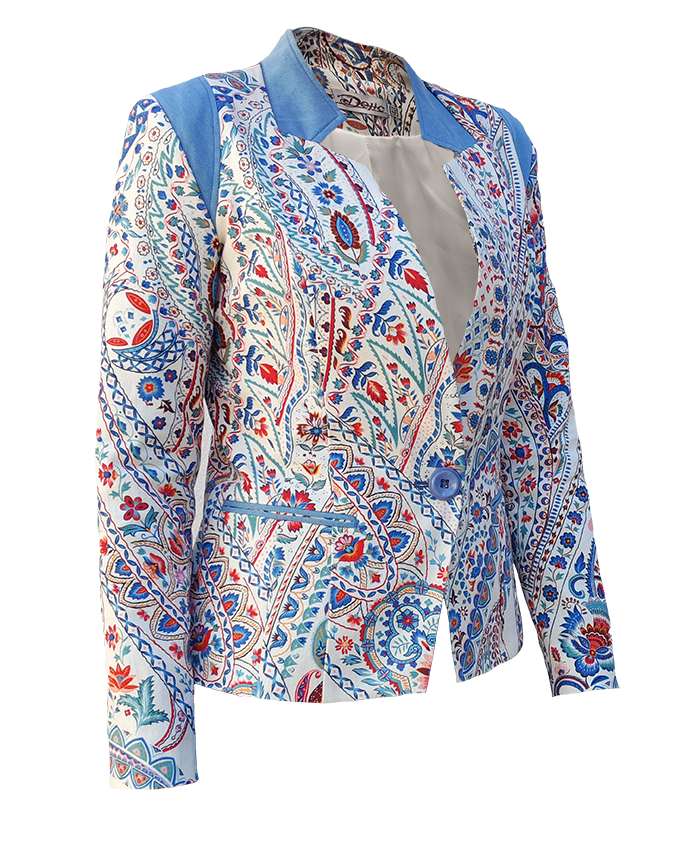 ДАМСКО САКО ЛЕН С ЕФЕКТЕН ПРИНТ ДАМСКО САКО ЛЕН С ЕФЕКТЕН ПРИНТ